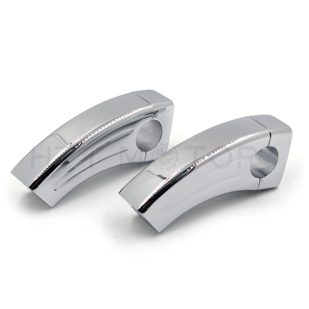 Pair 3.5 " Tall Black 25mm 1" HANDLEBAR RISER PULL BACK RISER Bar Chrome