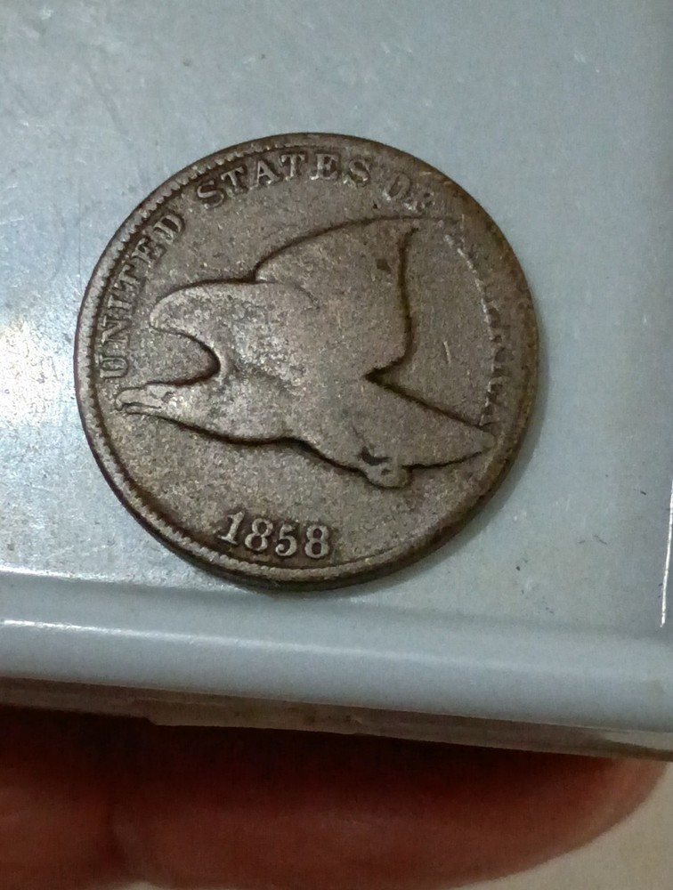 1858 FLYING EAGLE ONE CENT COPPER PENNY