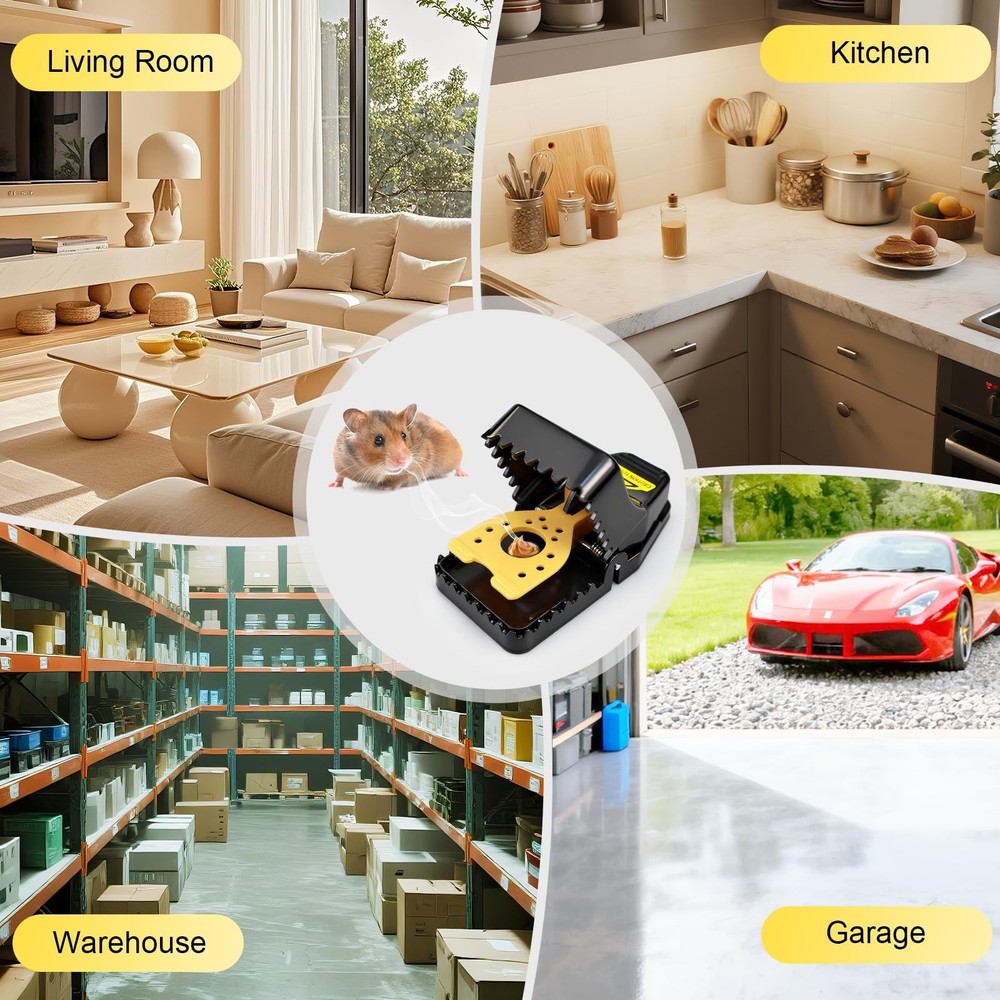 6-Pack Mouse Traps, Small Mouse Trap Indoor for Home, High Sensitive Mice Tra...