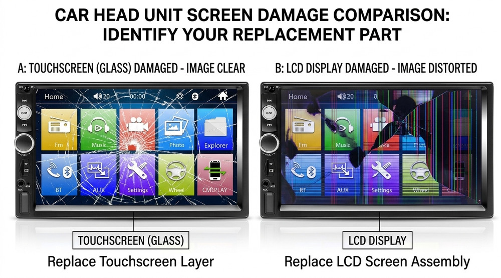 For Car Radio MP5 Player 7023B Android 7" Capacitive Touch Screen Digitizer