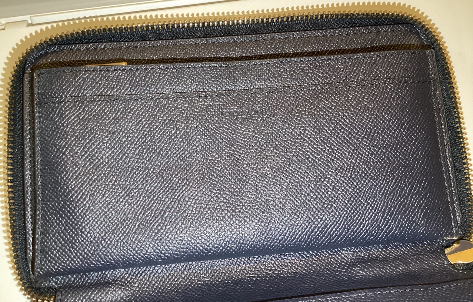 Coach Navy Blue Zip-Around Women's Wallet