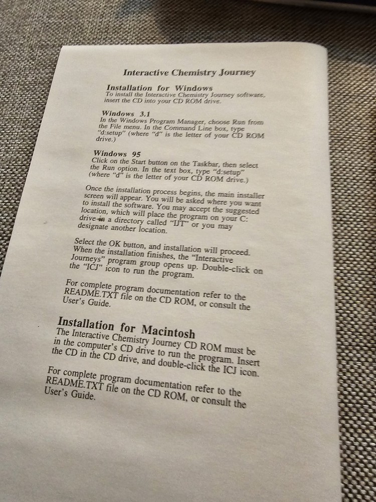 Interactive Chemistry Journey Leaning CD Opened Box