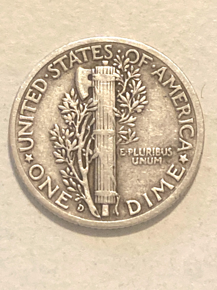 1937 D Silver Mercury Dime Nice