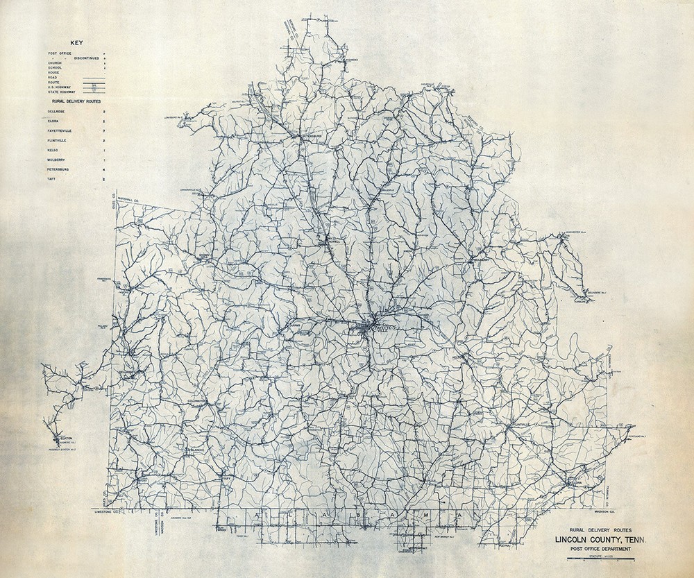 1930 Map of Lincoln County Tennessee