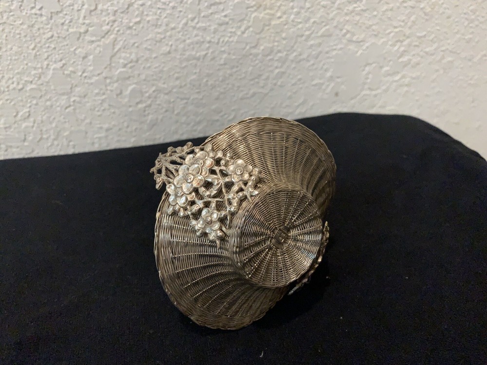 Chinese Antique Stering Silver Basket With Mark