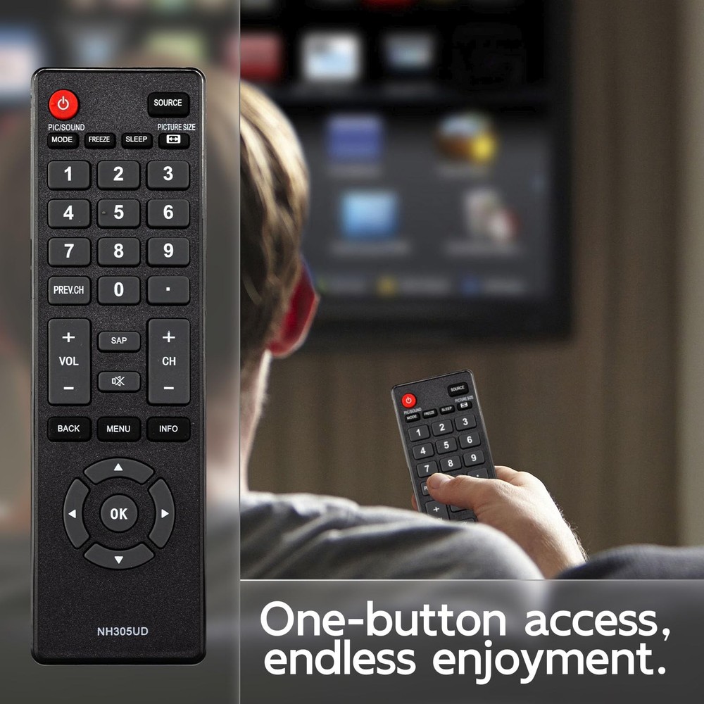 NH305UD Remote Control Replacement for Emerson TV Remote, Universal Black