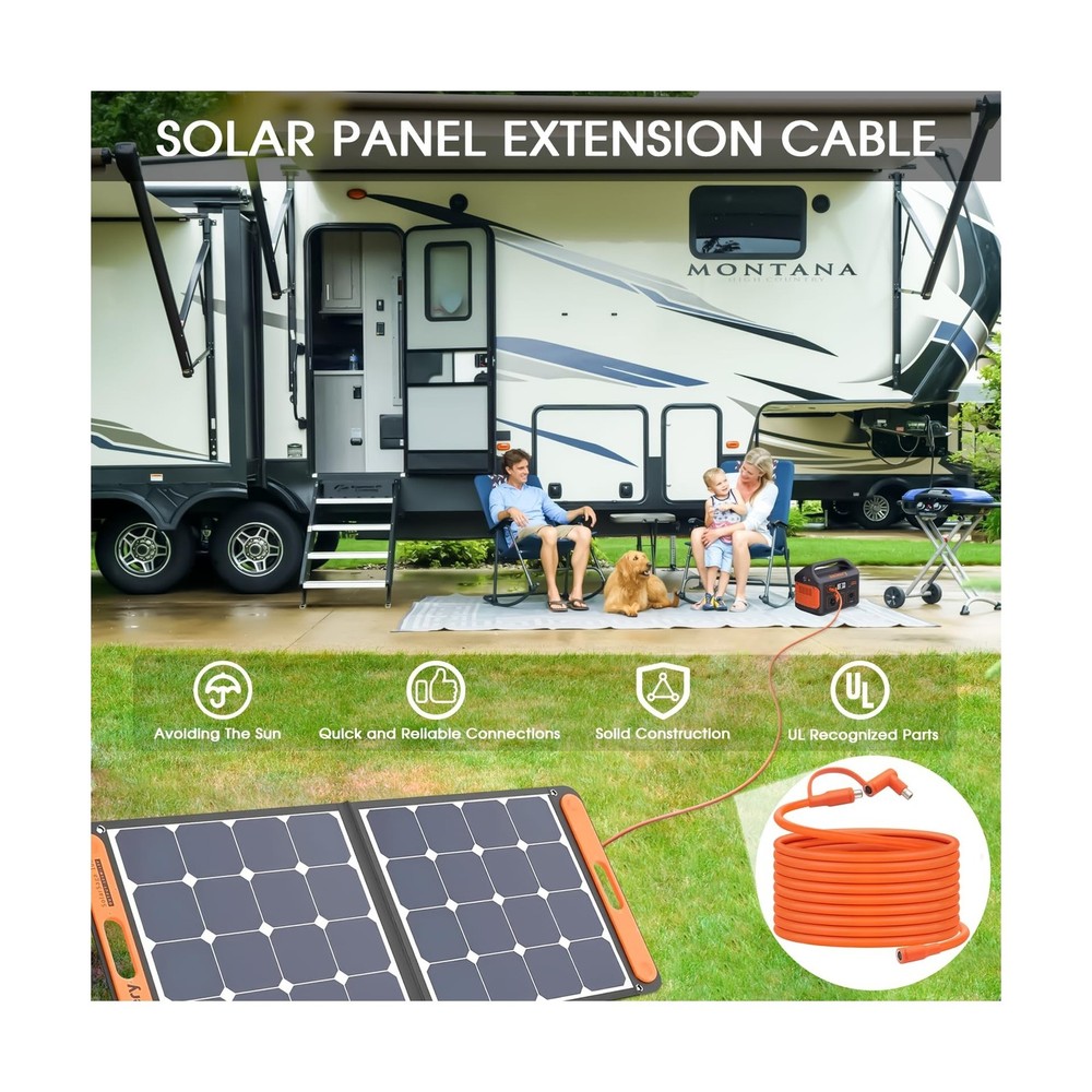 Solar Panel Extension Cable Compatible with Jackery Solar Panel Connector Per...