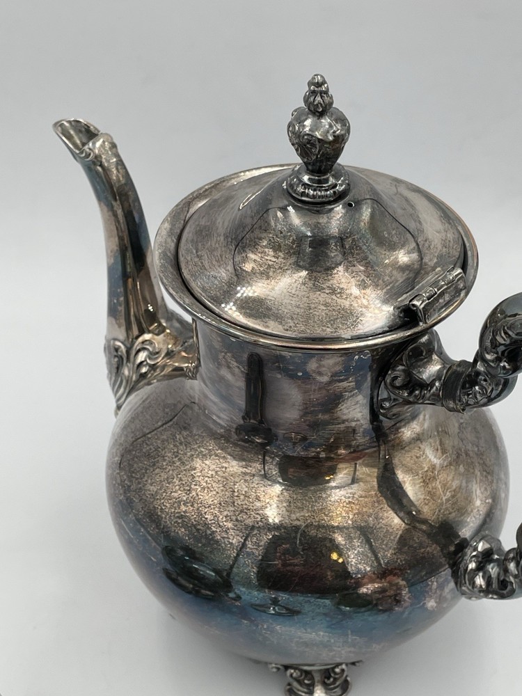 3pc Old English By Poole #5000 Silverplated Pitcher/Tea Service Creamer MCM