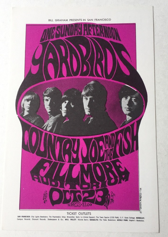 Bill Graham BG 33 Postcard Fillmore October 23, 1966
