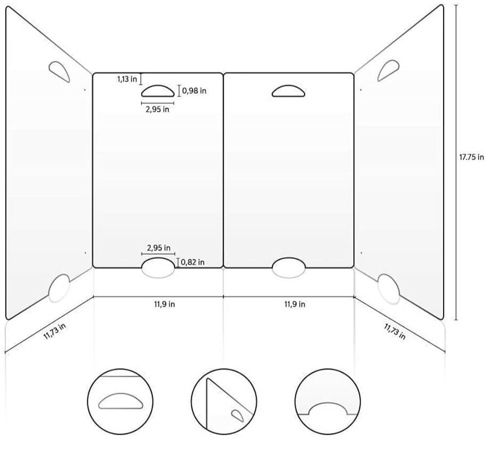 Counter/Desk top Sneeze Guard Screen Protective Partition Shield Barrier Divider