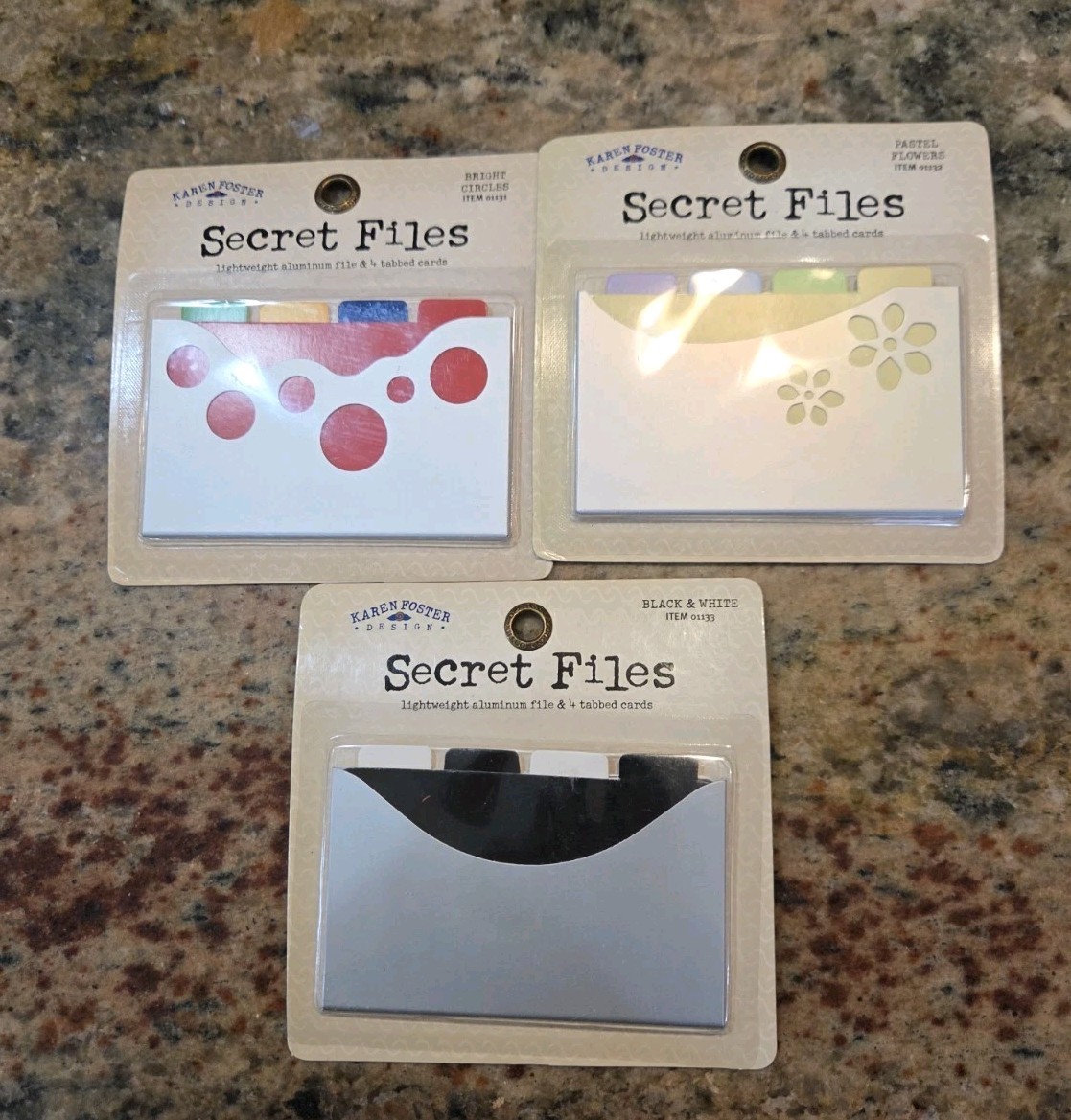 Karen Foster "Secret Files" lightweight aluminum file and tabbed Journaling
