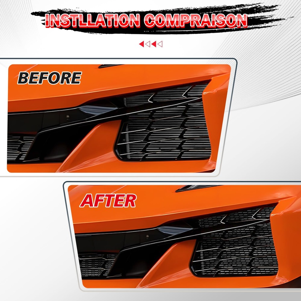 5X For C8 Z06 E-Ray 23-26 Front Grill Radiator Guards Side Intake Mesh Grille