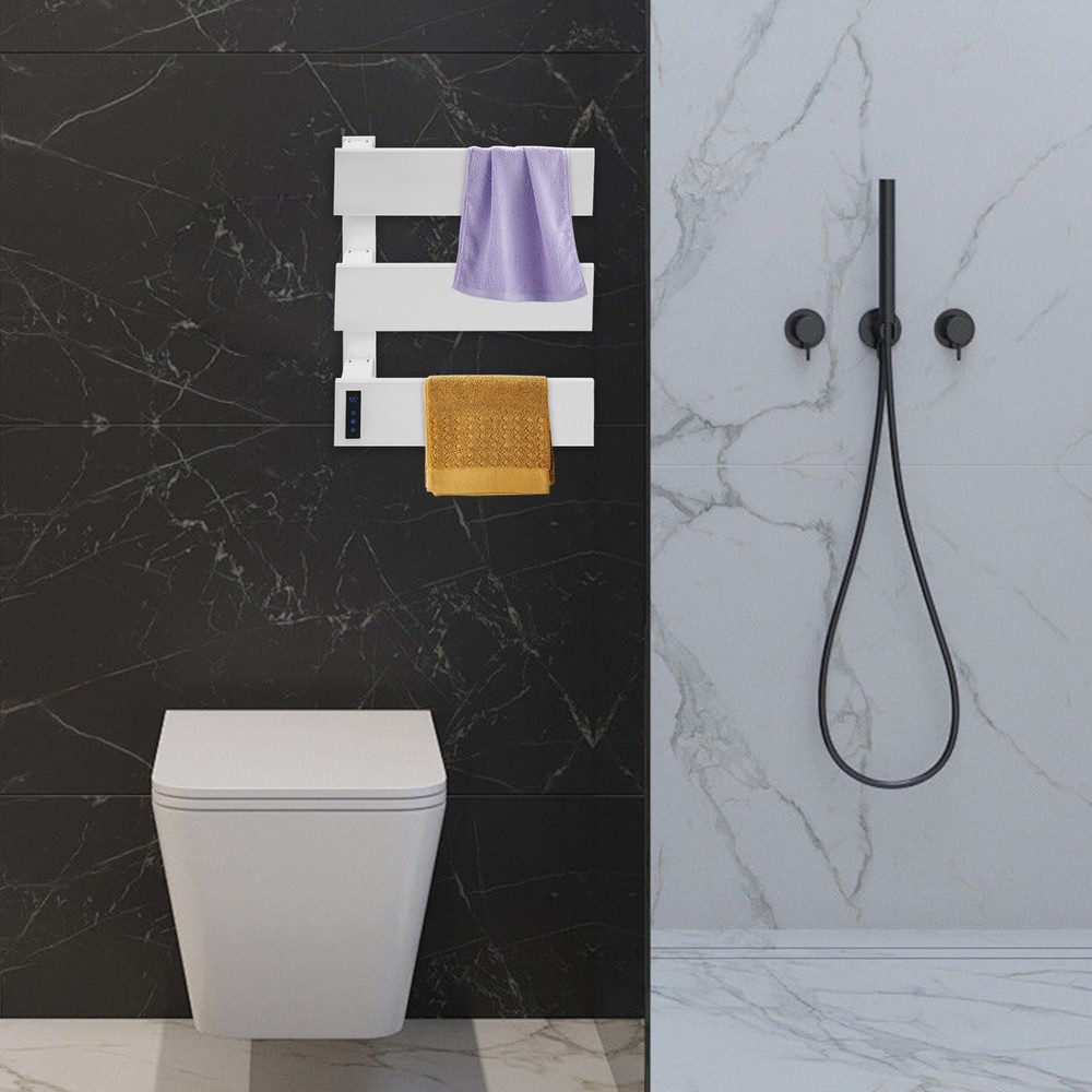 Electric Towel Rack, Wall-Mounted Heater with Timer & Temperature Control