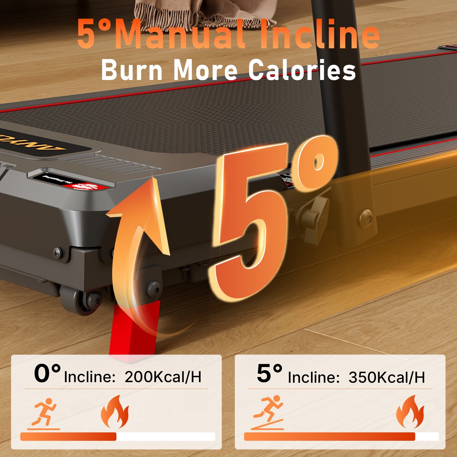Foldable Under-Desk Treadmill for Home Use, Remote-Controlled with LED Display