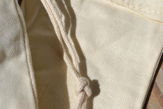 Reusable Cotton Canvas Double Drawstring Muslin produce Bags (Natural Color)