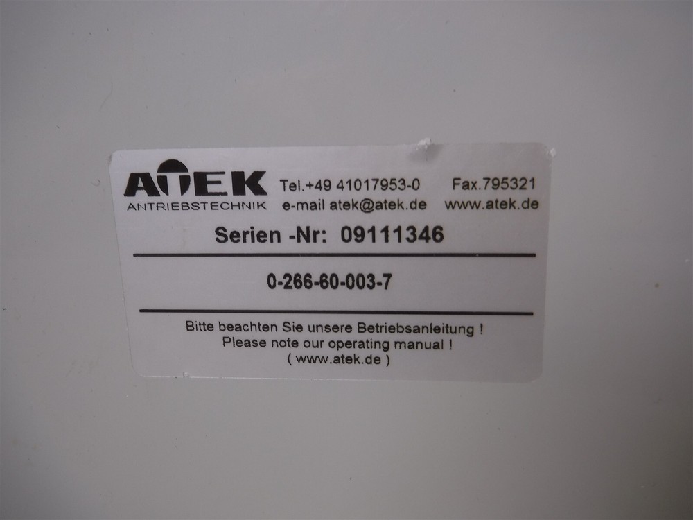New Atek 0-266-80-003-7 Angular Gear Reducer J1