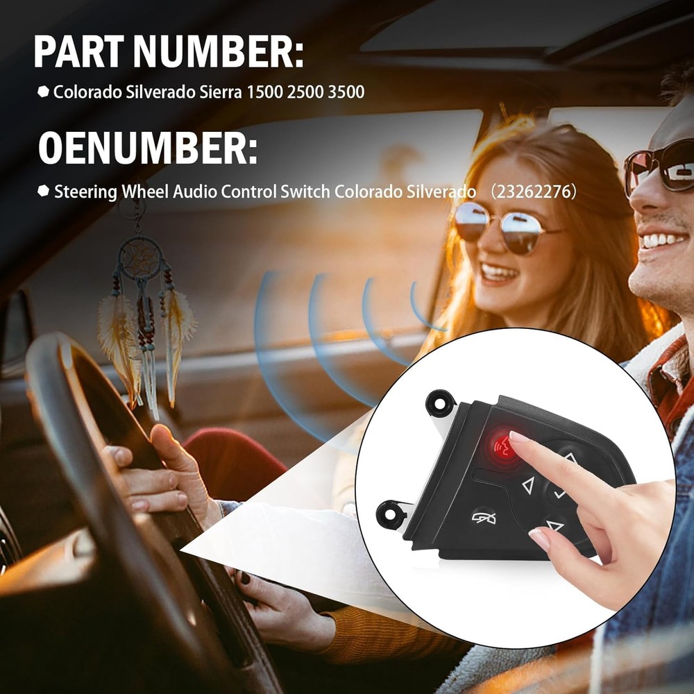 Steering Wheel Audio Control Switch Compatible with Silverado Sierra 1500 2500