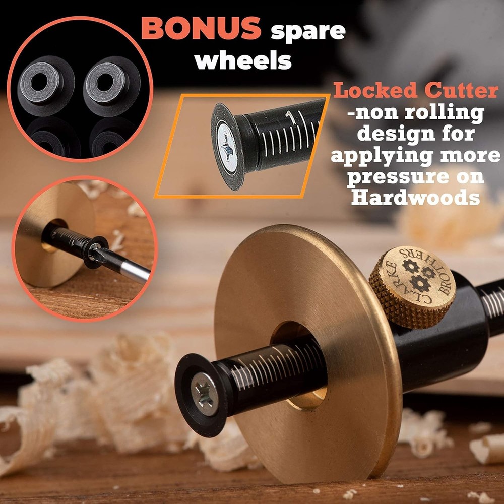 Wheel Scribing Tool Woodworking Scribing Tool with 2 Replacement Cutting Tips