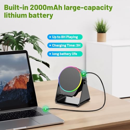 Wireless Induction Speaker, Phone Stand with Bluetooth Speaker Amplifier, Black