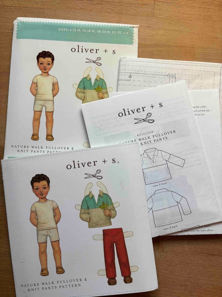 Oliver + S Nature Walk Pullover & Knit Pants Sewing Pattern Uncut 6–24M 2T–4