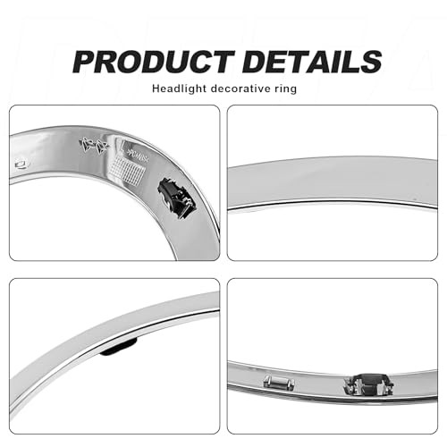 Headlight Trim Ring Bezel, Left Driver & Right Passenger Side Chrome Headlight