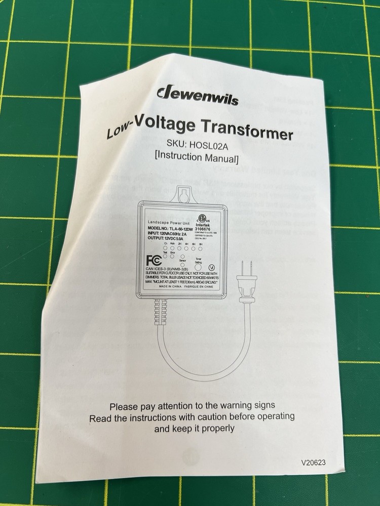 Dewenwils 60W Low Voltage Landscape Lighting Transformer Timer Sensor 12V