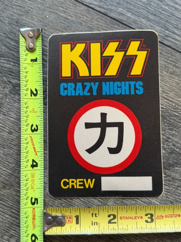 KISS Pass Satin Crazy Nights Tour Concert Road Crew Carr Kulick Vintage Kiss