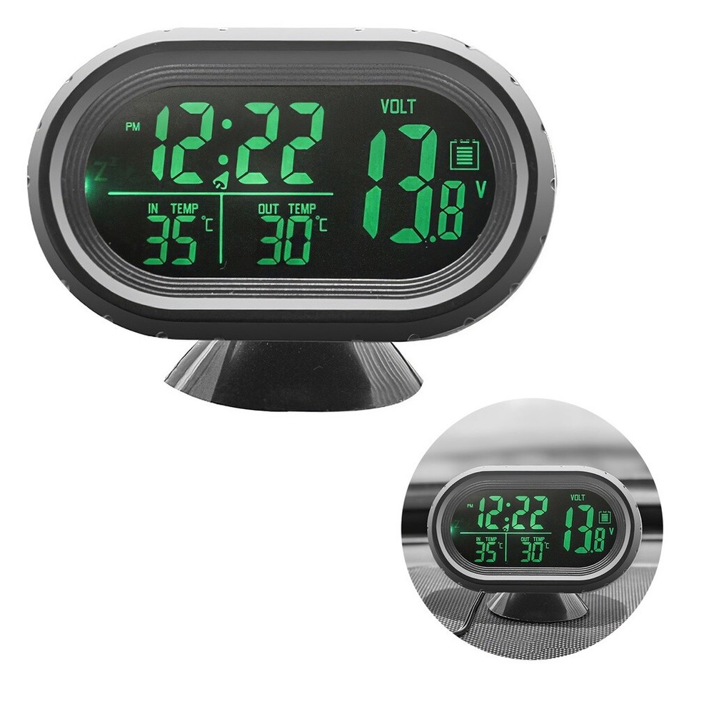Auto Electronic Car Thermometer Voltmeter Temperature Clock LED Digital Display