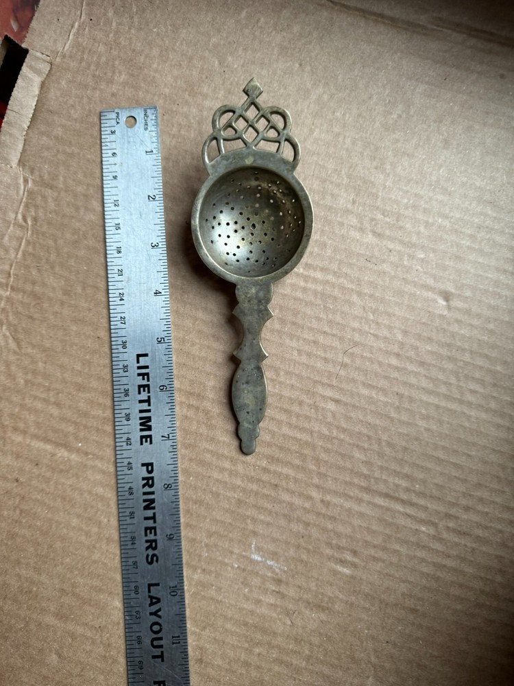 Vintage 1960s Tea Strainer Silver Plate  With Handle 7.25"L x 2.5"W