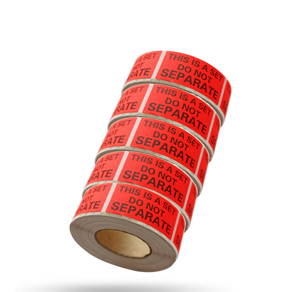 Packaging Label 1"x2" Red Warning Stickers "This Is a Set Do Not Separate Labels