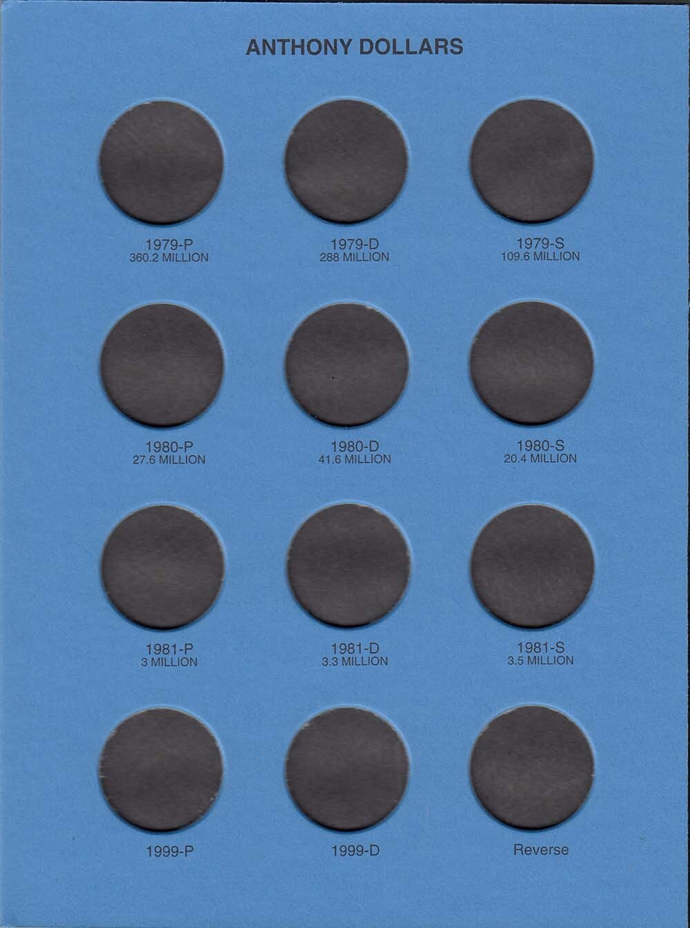 Whitman Coin Folder Album For Eisenhower Anthony Dollar 1971-1981 + 1999 # 9023