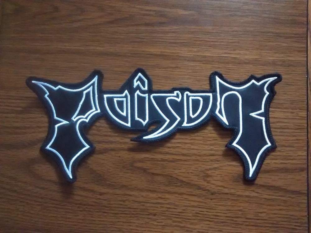 POISON ( GERMANY ) SEW ON WHITE EMBROIDERED LARGE BACK PATCH