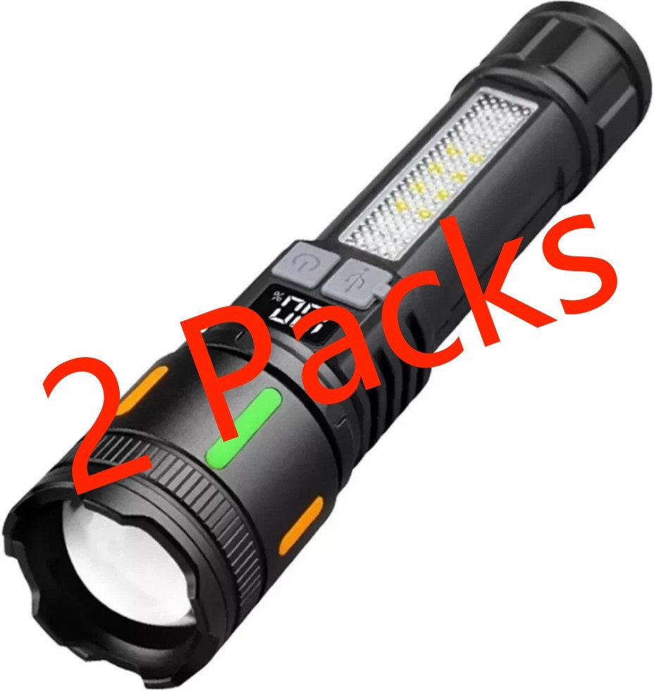 2*99000000 Lumens Super Bright LED Tactical Flashlight Rechargeable Work Light+