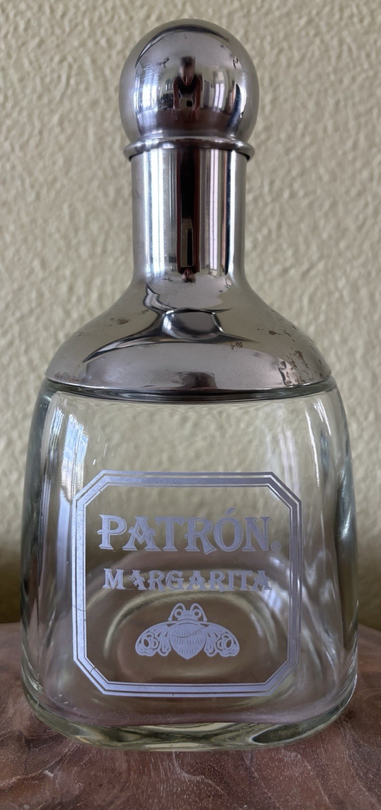 PATRON Tequila Margarita Cocktail Martini Shaker Glass & SS Bottle
