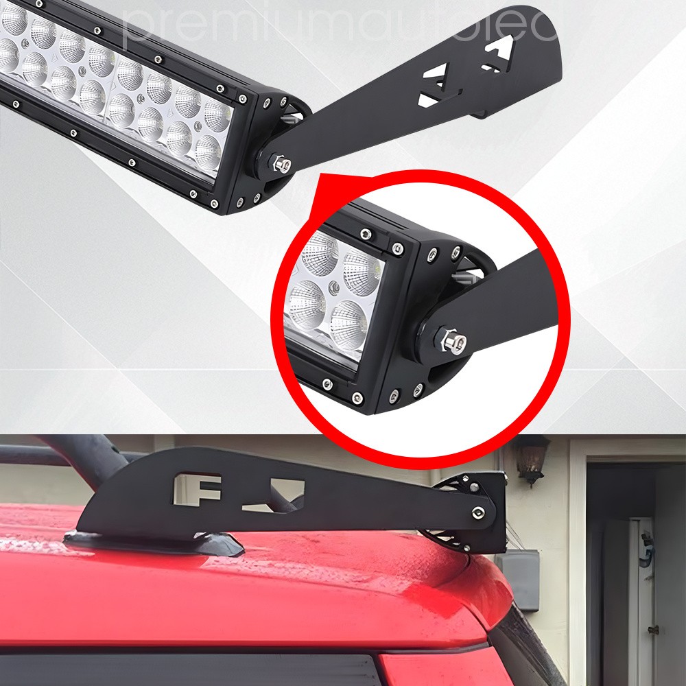 For 07-14 Toyota FJ Cruiser 52" Curved LED Light Bar w/Roof Mount Bracket & Wire