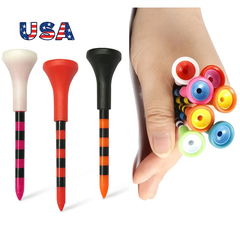 Colored Golf Tees 50pcs Unbreakable 83mm 70mm Professional Tee Holder Accessory