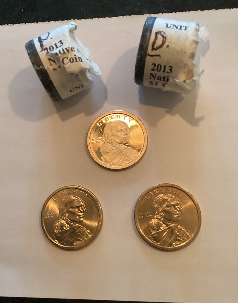2013 PDS NATIVE AMERICAN (3) COIN SET Proof & Unc From Mint Rolls