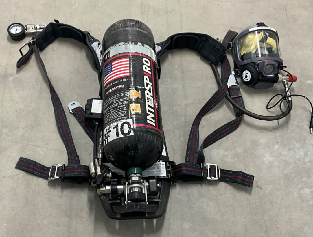Interspiro 60 min Tank Harness an mask SCBA Firefighter Rescue Equipment