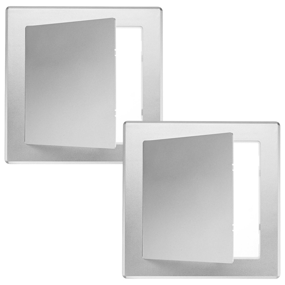 2-Pack Access Panel for Drywall, 6x6" Plastic Removable [Silver Tone, Square]