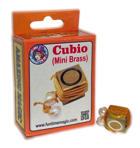 BRASS CUBIO Obedient Close Up Magic Trick Pocket Cube Slides Up & Down String