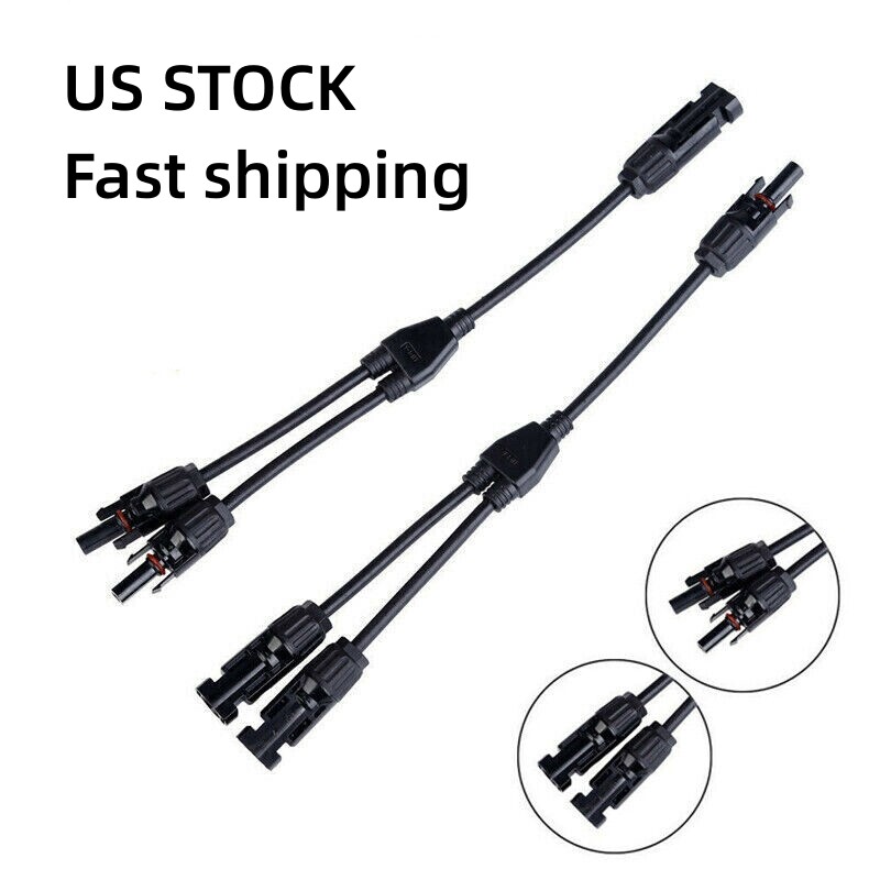 Solar Panel Y Branch Cable Connection Waterproof Adapter Connector Extension US