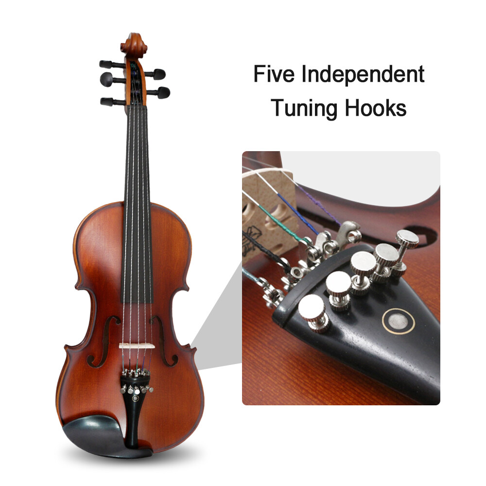4/4 Violin 5 String Handmade with Accessories for Student Beginners Nice Sound
