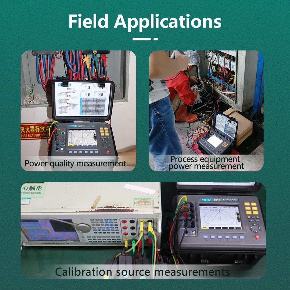 3 Phase Power Quality Analyzer Energy Quality Analyzer Current Clamp 0.10A~100A