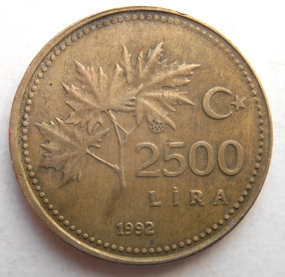 TURKEY 2500 LIRA 1992