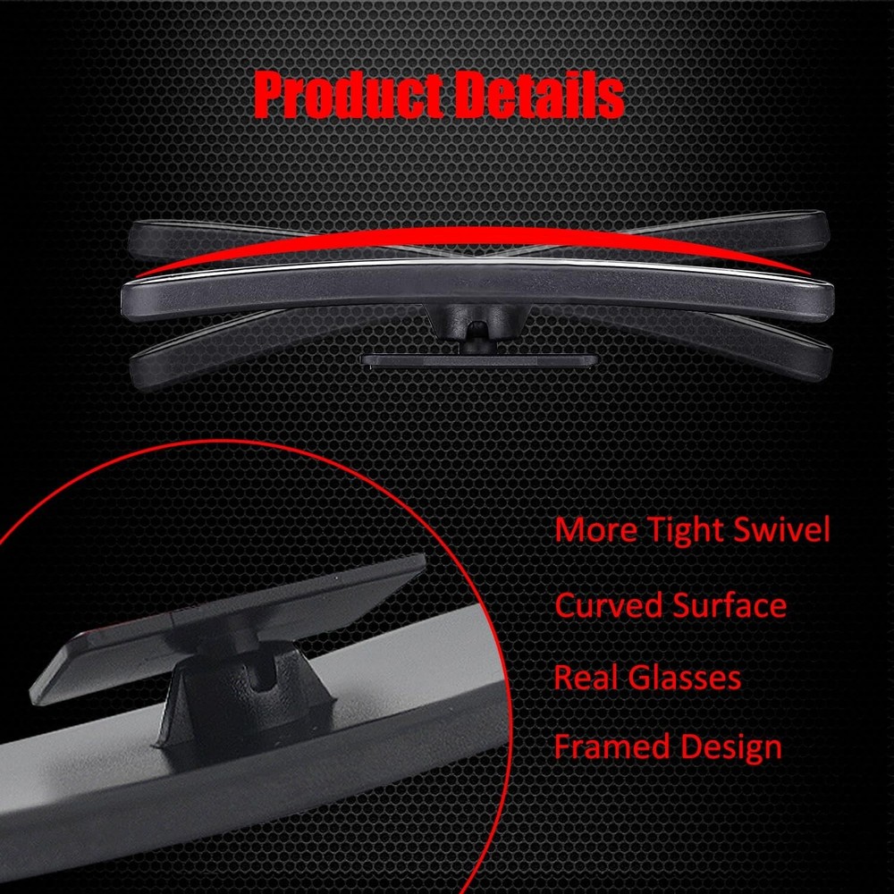 Ampper Rectangle Blind Spot Mirror, HD Glass ABS Framed Rectangle,