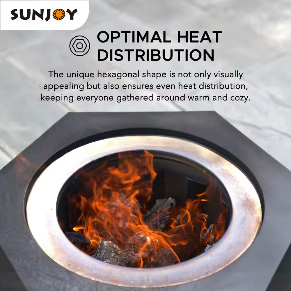 26 In. Lawrence V.1B Hexagonal Low Smoke Firepit