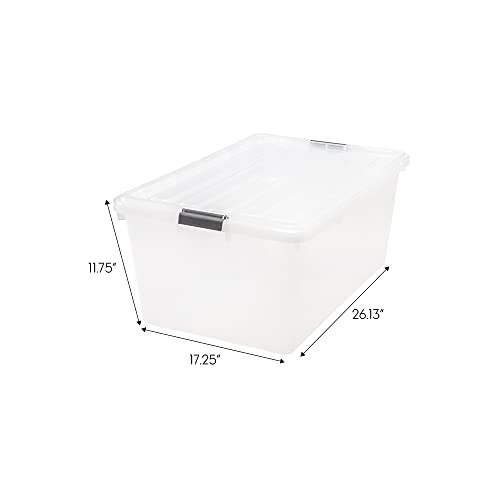 68 Qt Stackable Plastic Storage Bins with Lids, 5 Pack - 68 Qt. - 5 Pack Clear