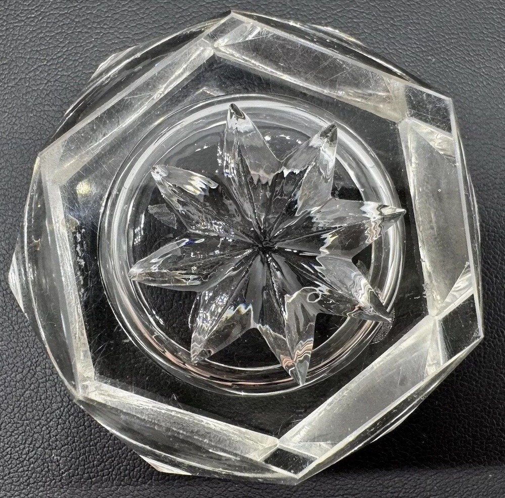 Antique 2 Richards & Hartley EAPG Star Pattern Open Salt Cellars Dips 2.25”W