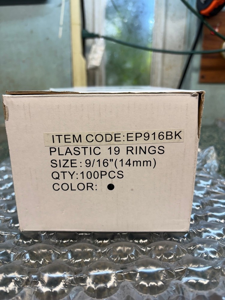 100 Pack 9/16" Plastic Binding Comb 19 Ring EP916BK BCEB5106 BindMax (10 avail)