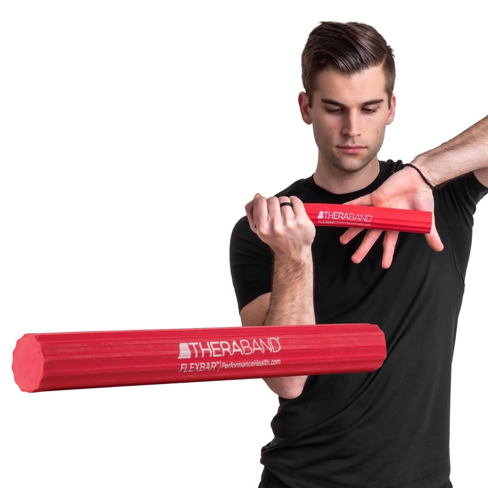 THERABAND FlexBar Resistance Bar, Light, Red Flex Therapy light, - Light